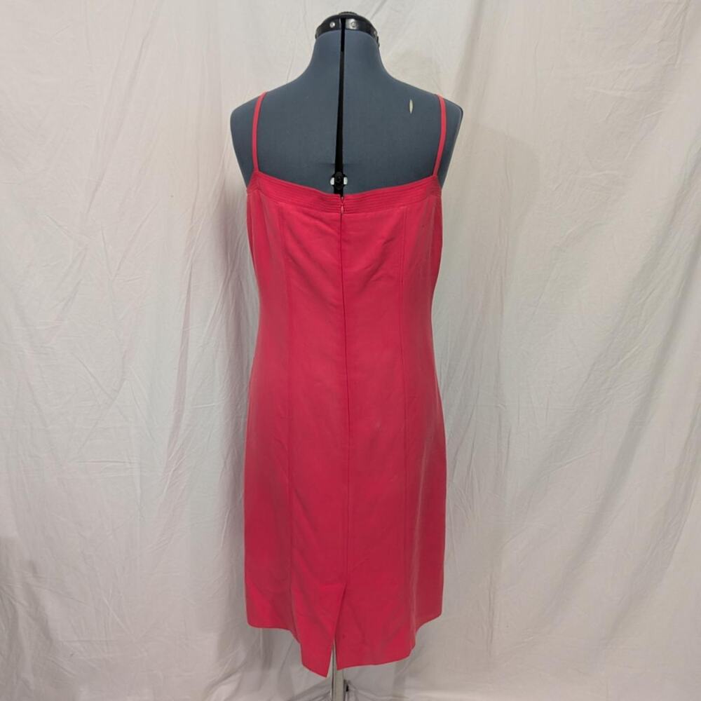 Trio New York red silk‑cotton blend midi slip dress, size 12 - Picture 3 of 8
